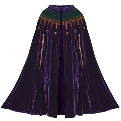 Mirayama Pink / Purple / Gold The Sequin Shiny Rainbow Mens Cape In Silk Velvet