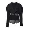 Mirco Giovannini Sleek Structured Black Jacket With Front Closure And Long Sleeves In Black