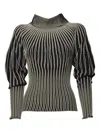 Mirco Giovannini Striped Roll-neck Sweater In Black