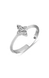Shop Mirel Fine Jewelry 18k White Gold The Minor Star-crossed Stacking Ring (white Gold)