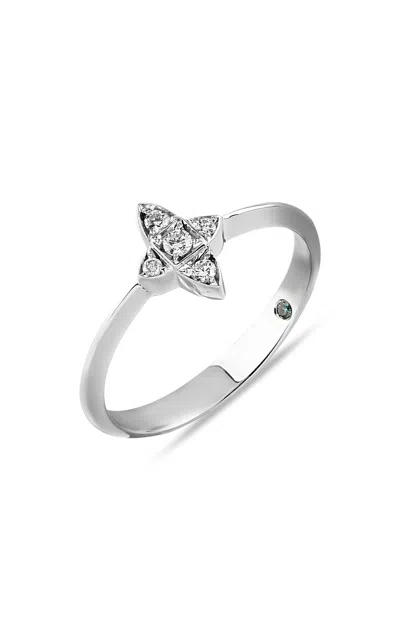 Mirel Fine Jewelry 18k White Gold The Minor Star-crossed Stacking Ring (white Gold)