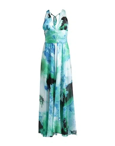 Mirella Matteini Woman Maxi Dress Green Size 8 Polyester In Blue