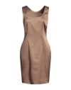Mirella Matteini Woman Short Dress Gold Size 10 Polyester In Gold
