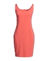 Mirella Matteini Woman Mini Dress Salmon Pink Size 8 Viscose, Nylon, Elastane In Pink