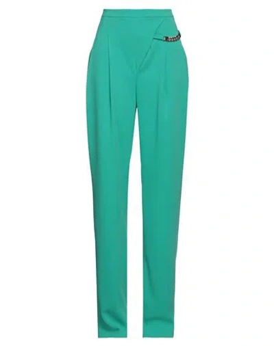 Mirella Matteini Woman Pants Green Size 12 Polyester, Elastane, Zinc