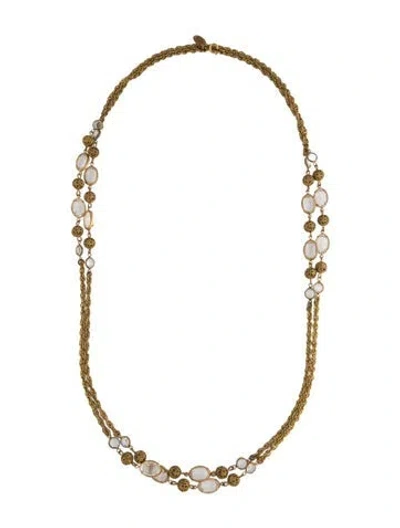 Pre-owned Miriam Haskell Crystal Station Necklace, 55" In Multi