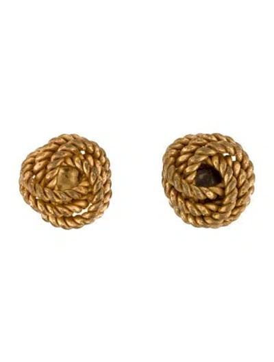 Pre-owned Miriam Haskell Knot Clip-on Earrings In Multi