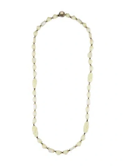 Pre-owned Miriam Haskell Mother Of Pearl Bead Necklace, 29" In Multi