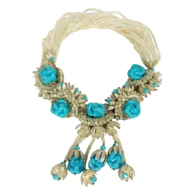 Pre-owned Miriam Haskell Ornate  Collar Of Pate De Verre And Opaline Beads In Multi