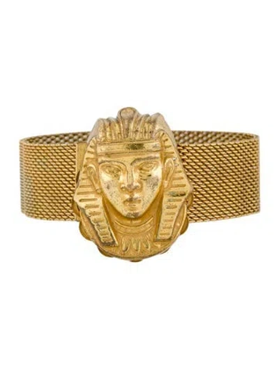 Pre-owned Miriam Haskell Pharaoh Mesh Wrap Bracelet, 7" In Multi
