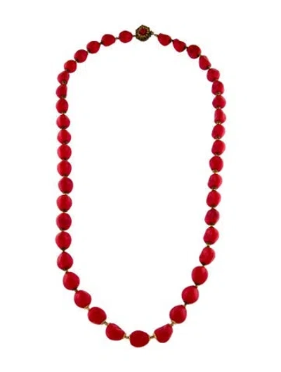 Pre-owned Miriam Haskell Vintage Bead Strand Necklace, 29" In Multi