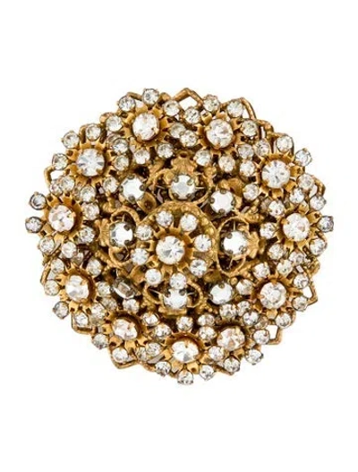 Pre-owned Miriam Haskell Vintage Crystal Pin Brooch In Multi
