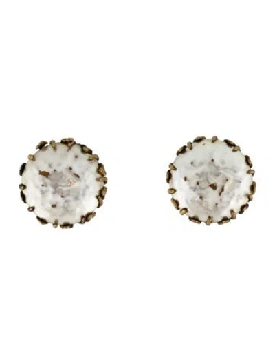 Pre-owned Miriam Haskell Vintage Faux Pearl Clip On Earrings In Multi