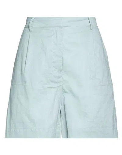 Miriam Stella Woman Shorts & Bermuda Shorts Sky Blue Size L Linen, Cotton