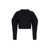 Mirimalist Women's Angle Open Back Top In Black Sweatshirt In Black