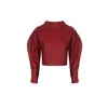 Mirimalist Women's Angle Open Back Top In Red Leather In Red