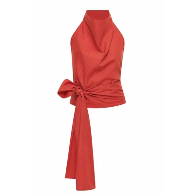 Mirimalist Women's Azur Top Red Linen