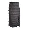 Mirimalist Women's Black Fringe Pencil Skirt In Black