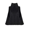 Mirimalist Women's Black Puff Sleeveless Vest Coat In Black