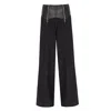 MIRIMALIST WOMEN'S BLACK VEGA TWEED MAXI PANTS