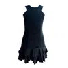 Mirimalist Women's Black Velvet Party Dress In Black