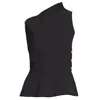 Mirimalist Women's Eccentric Black Top In Black