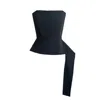 Mirimalist Women's Flow Black Bustier In Black