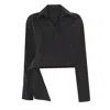 Mirimalist Women's Flow Black Cupro Shirt In Black
