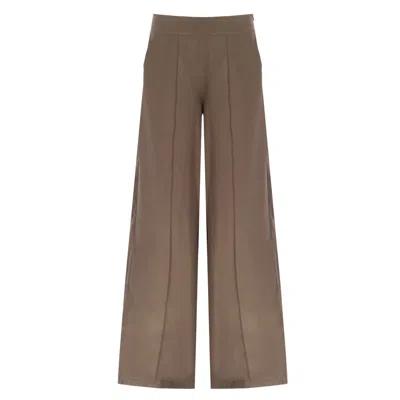 Mirimalist Women's Green Khaki Cupro Maxi Pants