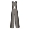 Mirimalist Women's Grey Aura Linen Jumpsuit In Grey