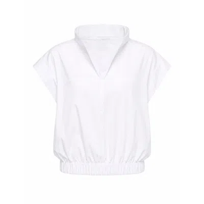 Mirimalist Women's Jasper High Collar White Shirt