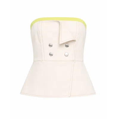 Mirimalist Women's Neutrals Lia Natura Strapless Bustier In White