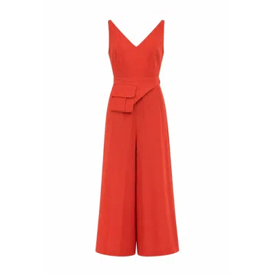 Mirimalist Women's Onyx Red Loose Jumpsuit