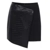 Mirimalist Women's Piton Black Mini Skirt In Black