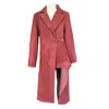 Mirimalist Women's Red Flow Long Coat Burgundy In Red