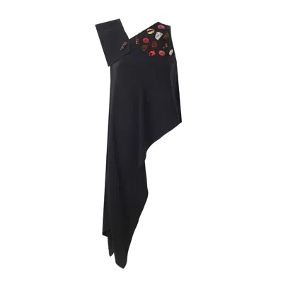 Mirimalist Women's Sand One Shoulder Top Black