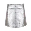 Mirimalist Women's Silver Trace Mini Skirt In Silver