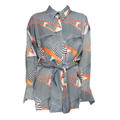 Mirimalist Women's Vortex Oversize Shirt In Multi