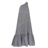 Mirimalist Women's White Janset Striped Maxi Dress In White