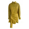 Mirimalist Women's Yellow / Orange / Green Eddy Mustard Shirt Dress In Yellow/orange/green