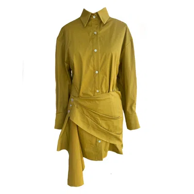 Mirimalist Women's Yellow / Orange / Green Eddy Mustard Shirt Dress In Yellow/orange/green
