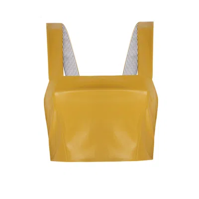 Mirimalist Women's Yellow / Orange Orion Leather Bustier In Yellow/orange