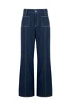 Mirla Beane Blue Denim Jean In Blue