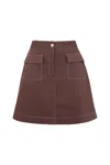 Mirla Beane Women's Brown Francis Skirt Maroon In Brown