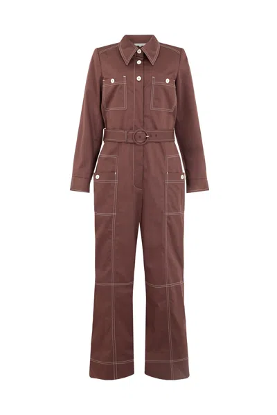 Mirla Beane Women's Brown Laurie Jumpsuit Maroon