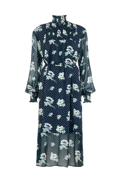 Mirla Beane Women's Green / Blue Grace Floral Dot Dress In Green/blue