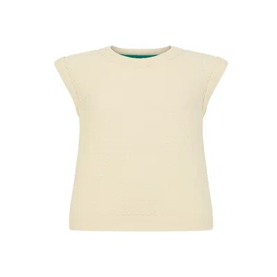 Mirla Beane Women's Neutrals / Green Lace Knit Tank Top