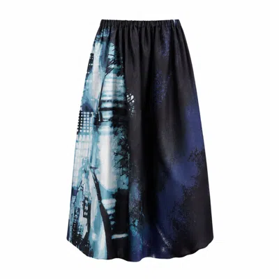 Miro Misljen Women's Black / Blue / White New-york Skirt In Multi