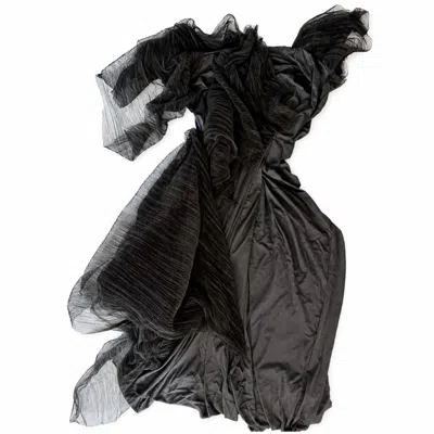 Miro Misljen Women's Black / Green Ethereal Drape Gown - Forest Green - One Size In Multi