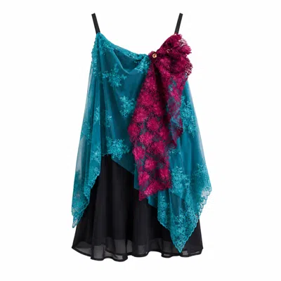 Miro Misljen Women's Blue / Black Light Fluid Dress In Multi